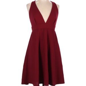 Unbranded V Neck Wine Red Cocktail Dress L